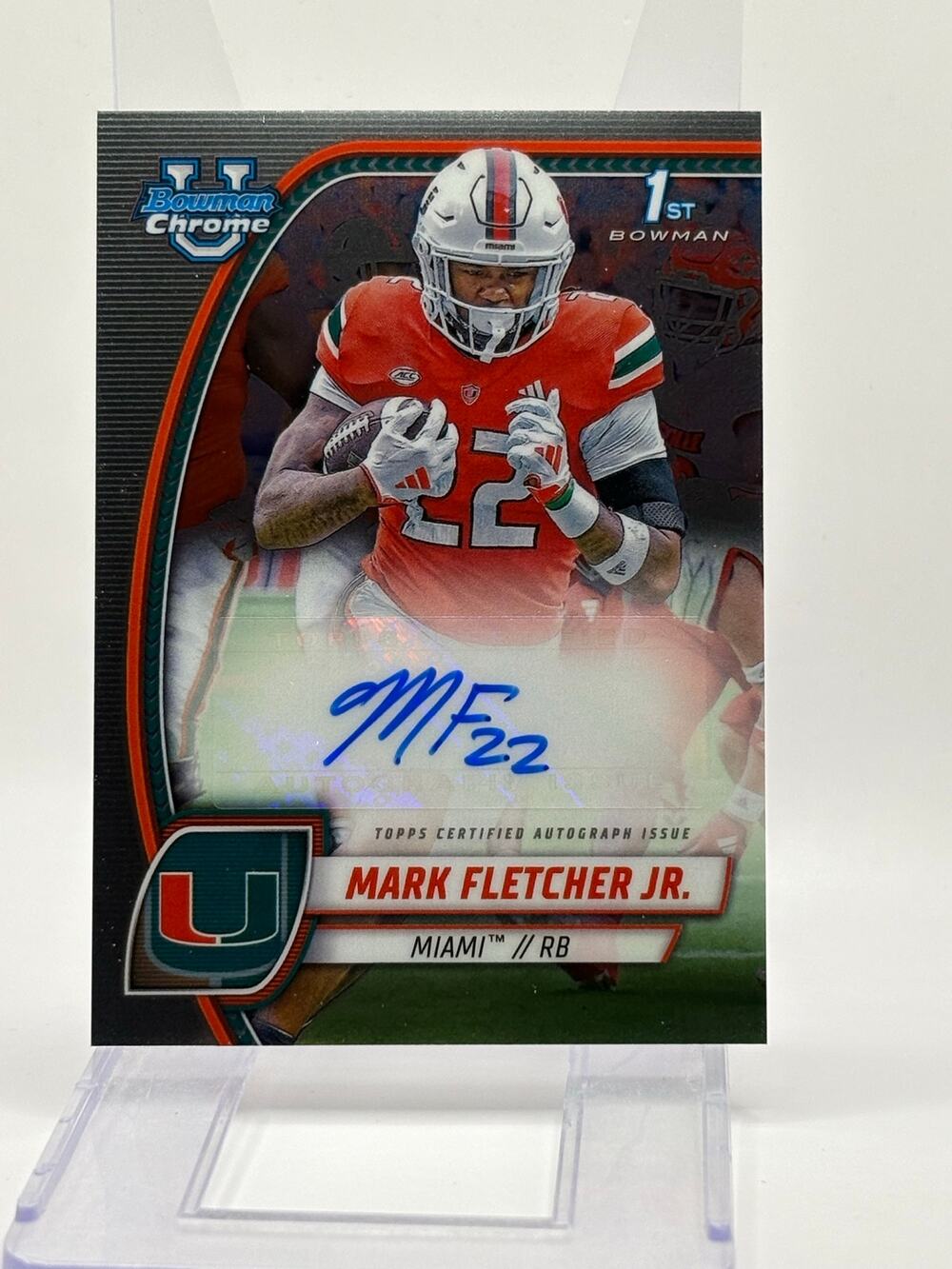2024 Bowman Chrome University Mark Fletcher Jr. Auto Miami Hurricanes